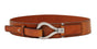 Taille riem cognac 6 cm breed met een speciale gesp.