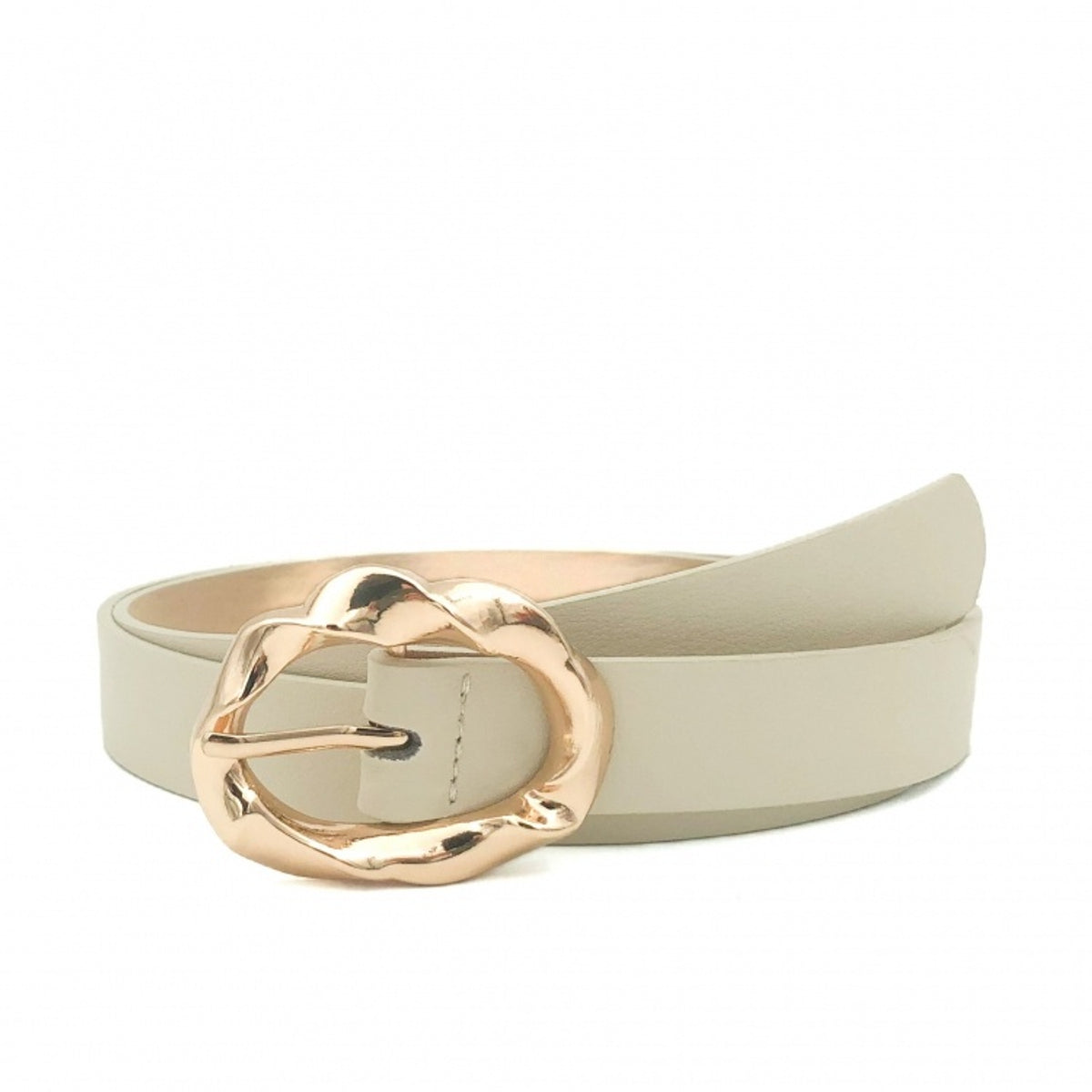 Beige PU vegan leather riem.   