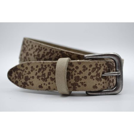 3cm taupe kinder riem met vlekprint 
