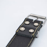 Hondenhalsband 60cm zwart echt Italiaans leer 