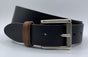 Stoere zwarte riem met gewassen vintage leer