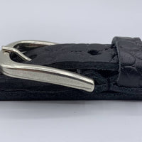 zwarte 2cm brede krokodillen print damesriem