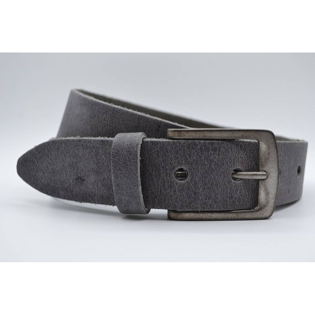 Grijze italiaans volnerf lederen casual riem 