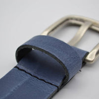 split lederen 35 mm blauwe casual riem