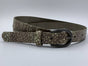 Damesriem van 2cm breed en speelse taupe rogge print.