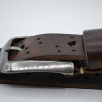 35mm bruine kinder riem met gebrande gaatjes 