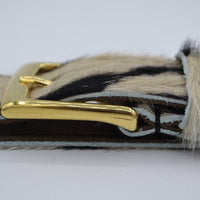 3cm brede zebraprintriem met gouden gesp