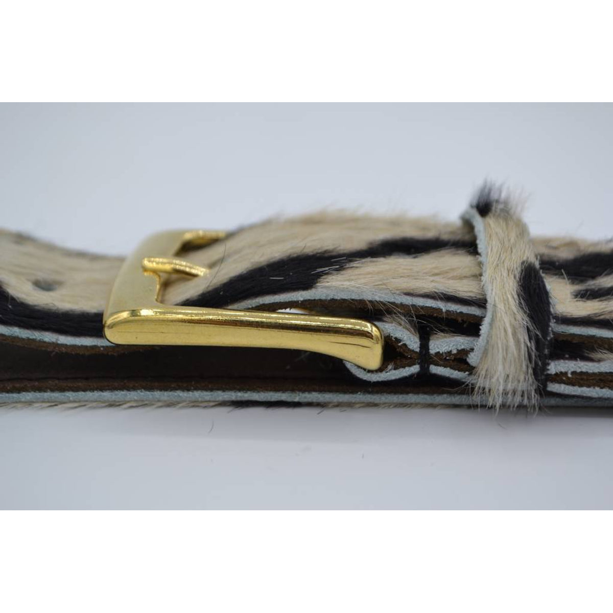 3cm brede zebraprintriem met gouden gesp
