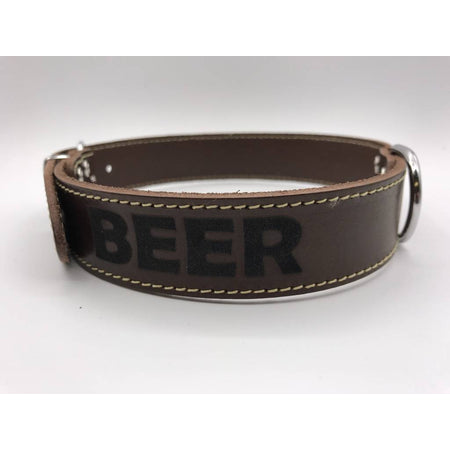 Hondenhalsband 60cm bruin echt Italiaans leer 