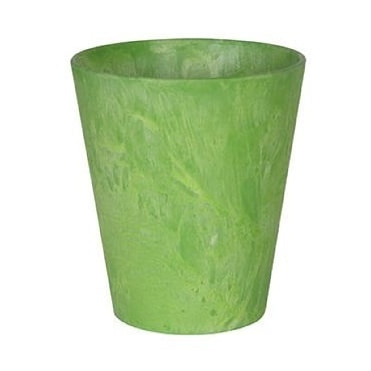 Kruidenrek met groene potjes.