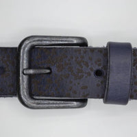 gelaserde blauwe echt lederen riem 