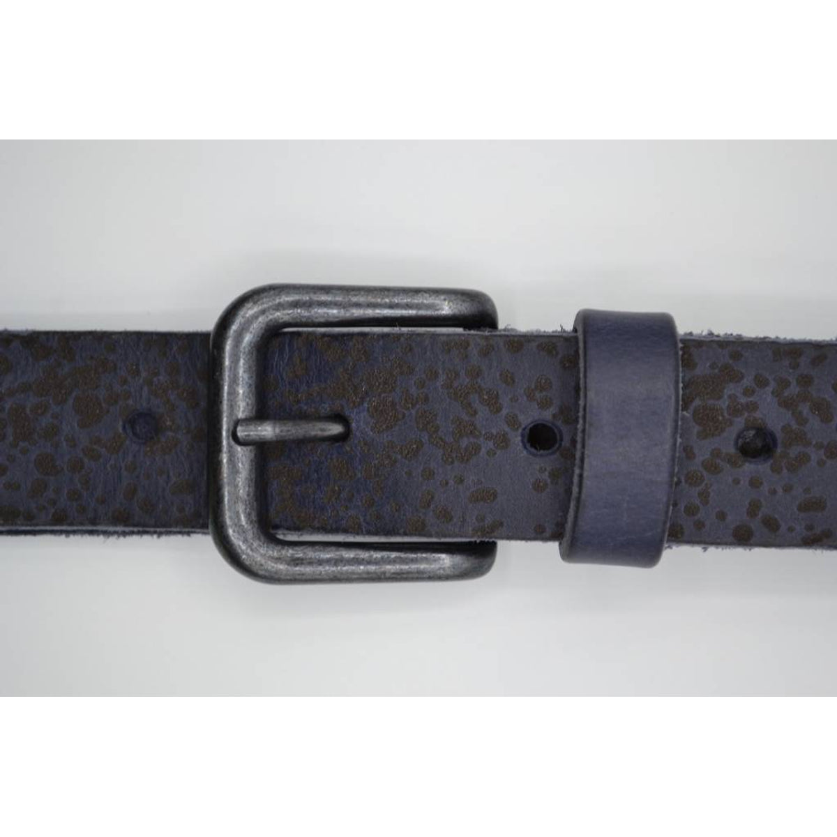gelaserde blauwe echt lederen riem 