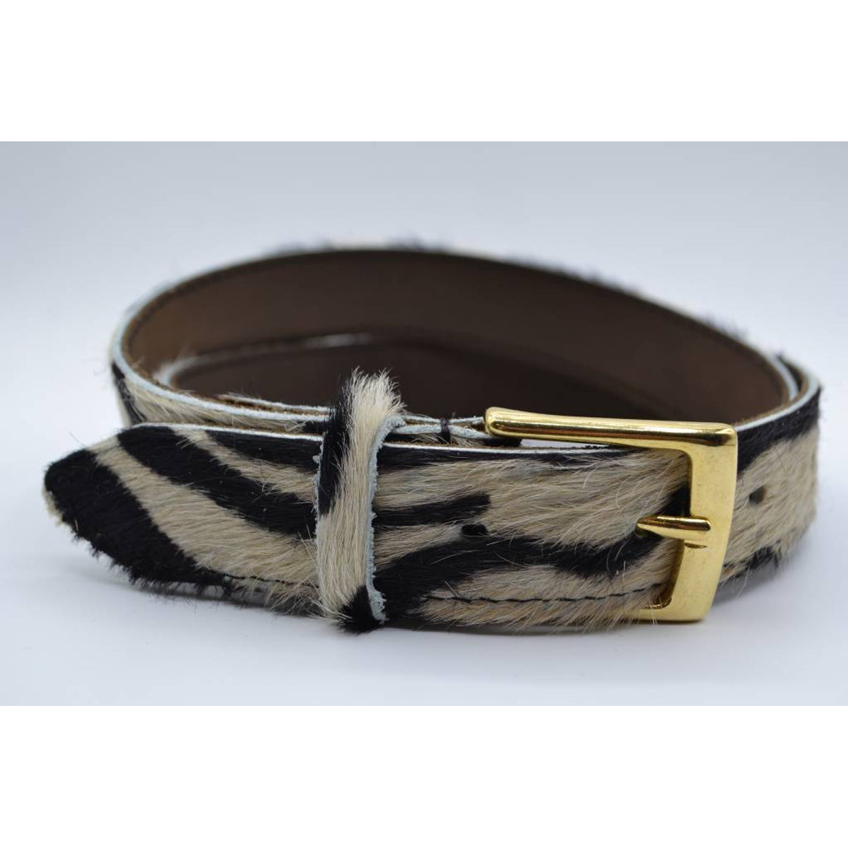3cm brede zebraprintriem met gouden gesp