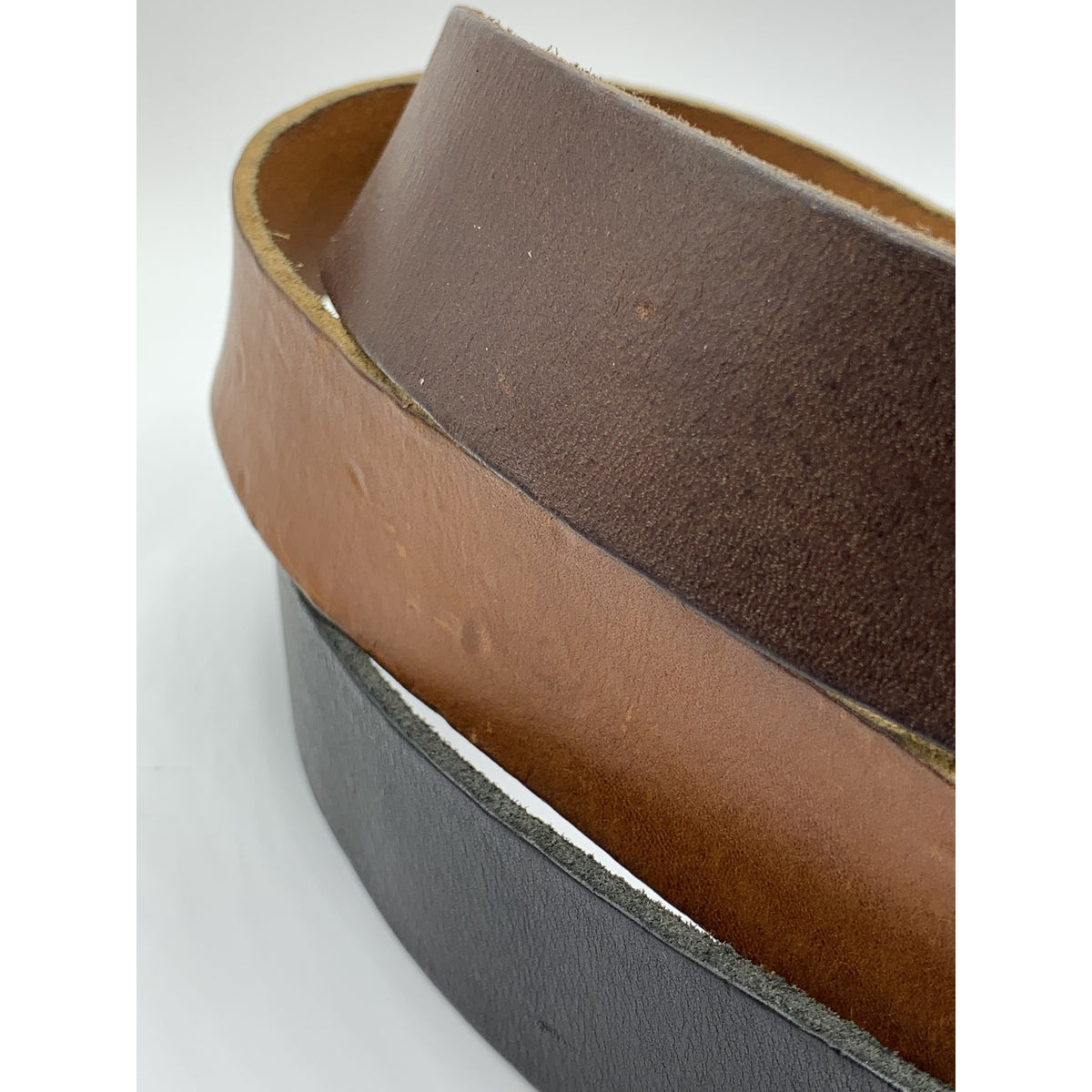 Stoere zwarte riem met gewassen vintage leer