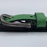 2cm brede damesriem met groene slangenprint 