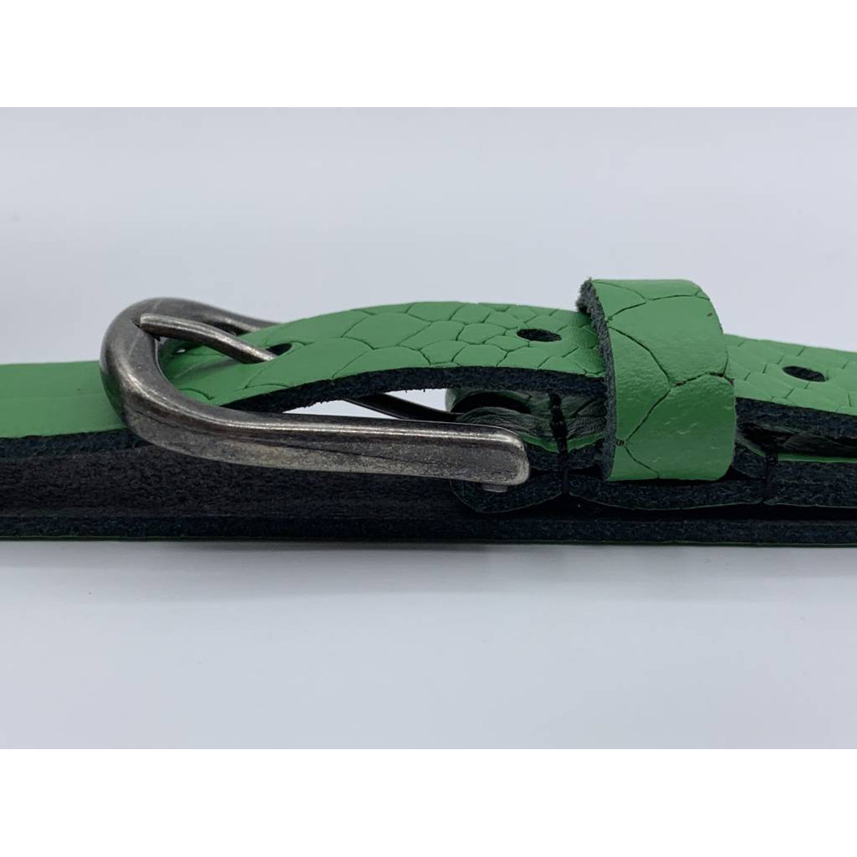 2cm brede damesriem met groene slangenprint 