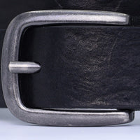 3.5cm brede Zwarte riem van Italiaans nerf leer .