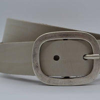 4cm ecru split lederen riem.