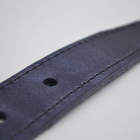 35mm blauwe gestikt italiaans volnerf lederen riem
