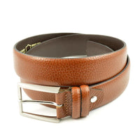 Cognac nette herenriem met patroon