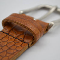 3cm cognac italiaans volnerf lederen casual riem 