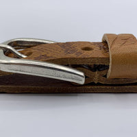 cognac 2cm brede krokodillen print damesriem
