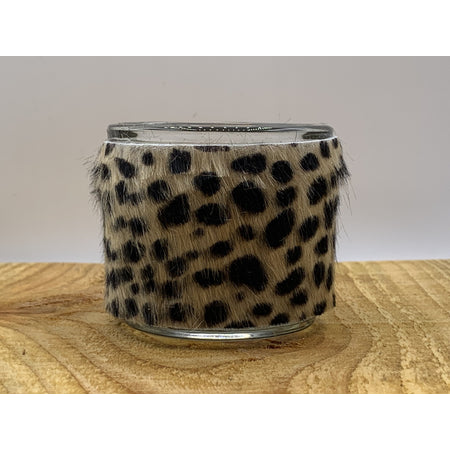 Panter print waxinelichthouder.