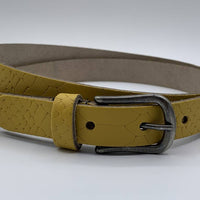 2cm brede damesriem met oker gele slangenprint