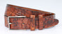 3,5cm luxe Kroko print cognac leren riem