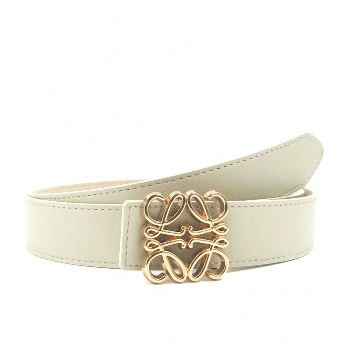Beige PU vegan leather riem.  