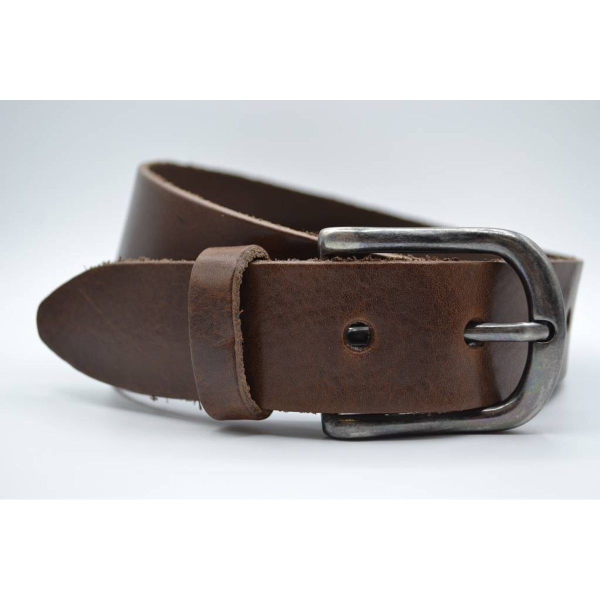 Bruine italiaans volnerf lederen casual riem   