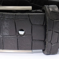 3,5cm luxe Kroko print zwarte leren riem 