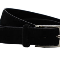 Zwarte suede 35mm brede riem.
