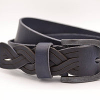 Blauwe Jeans riem met slingerpunt