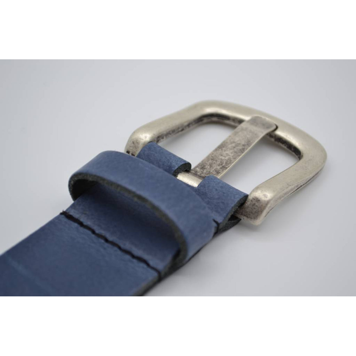split lederen 40mm blauwe casual perforatie riem