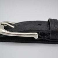 3cm zwarte italiaans volnerf lederen casual riem