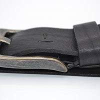 Stoere zwarte riem met gave details 