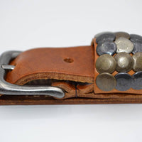 3cm cognac studriem van Italiaans volnerf leer