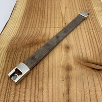 Bruine echt leren heren armband met gave magneetsluiting.
