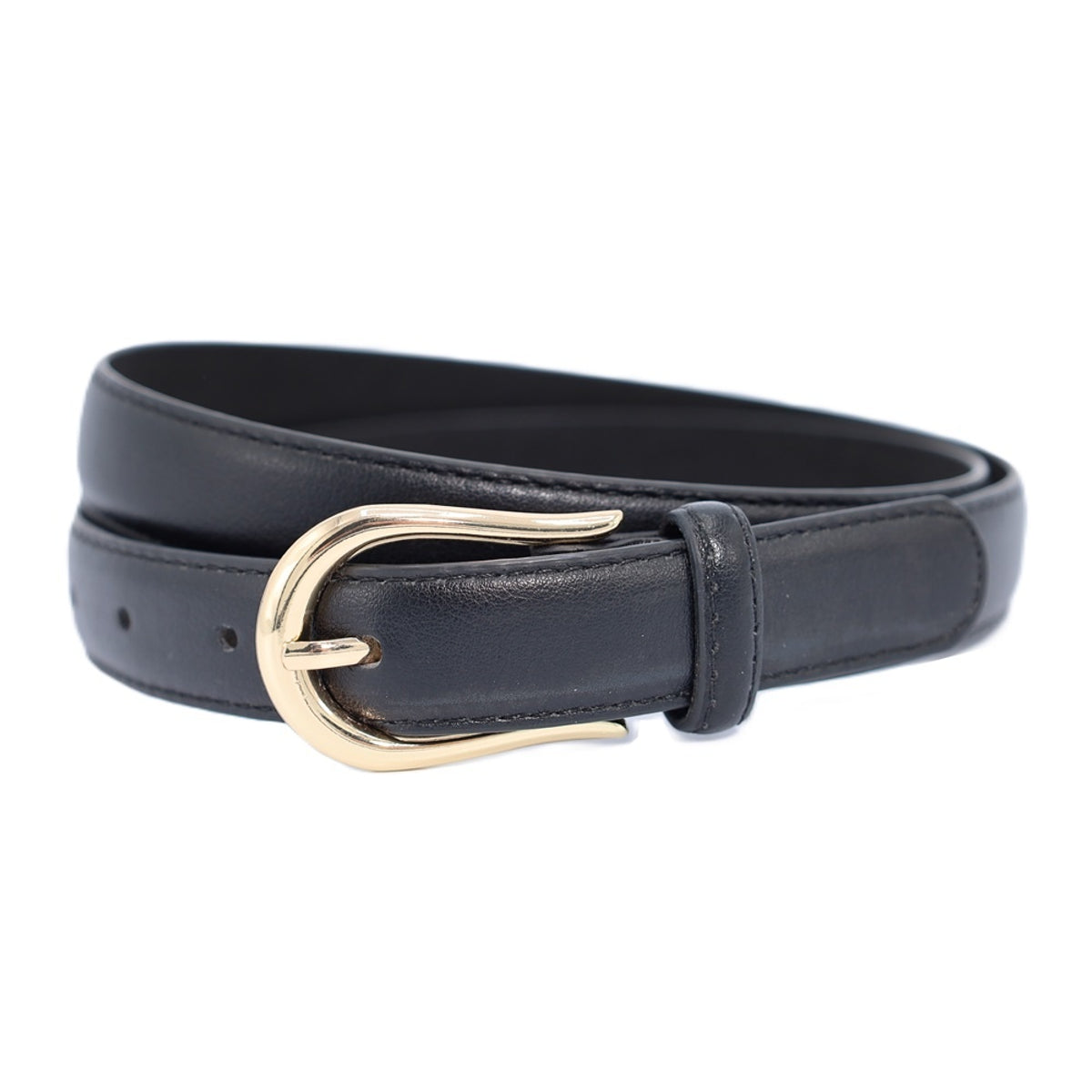 Zwarte PU vegan leather riem.