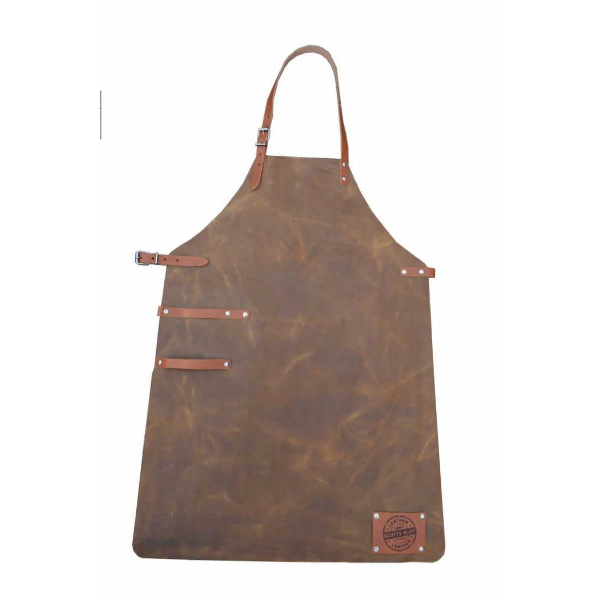 Scotts bluf cognac echt lederen schort