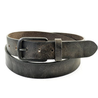 Bruine 3,5 cm brede riem met hoogwaardig gekreukt leer. 