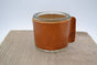 Kaarsenhouder voor theelicht met cognac leer