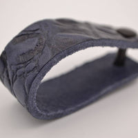 Blauwe  croco echt lederen sleutelhanger