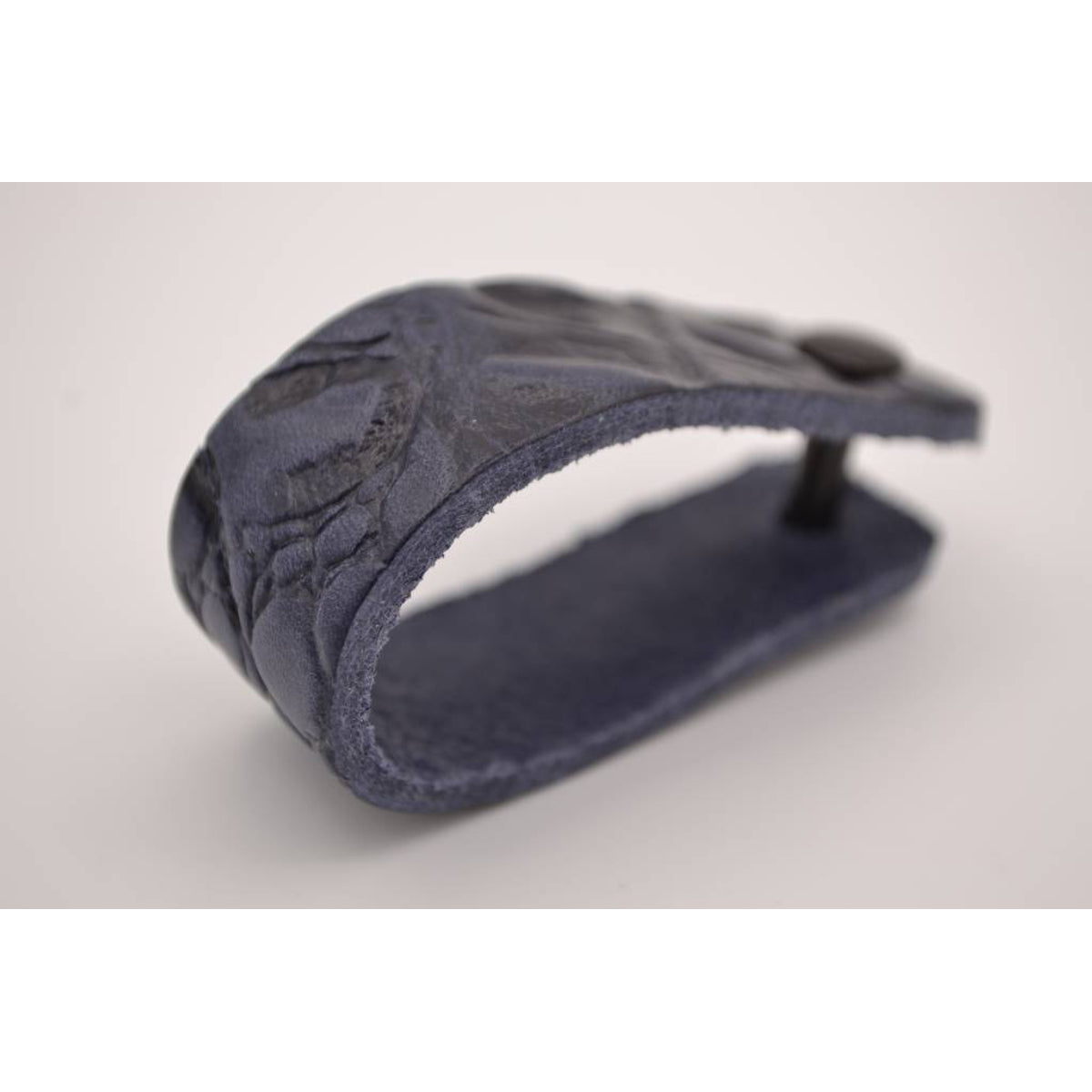 Blauwe  croco echt lederen sleutelhanger