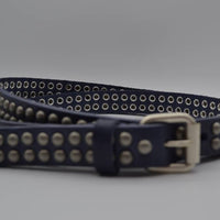 Blauwe 20mm brede riem met bolstuds