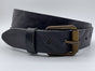 Stoere zwarte riem met gekreukt leer