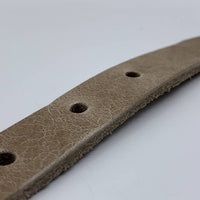Taupe smalle damesriem met gouden gesp