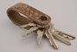 Taupe croco echt lederen sleutelhanger
