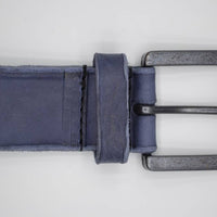 blauwe italiaans lederen casual riem